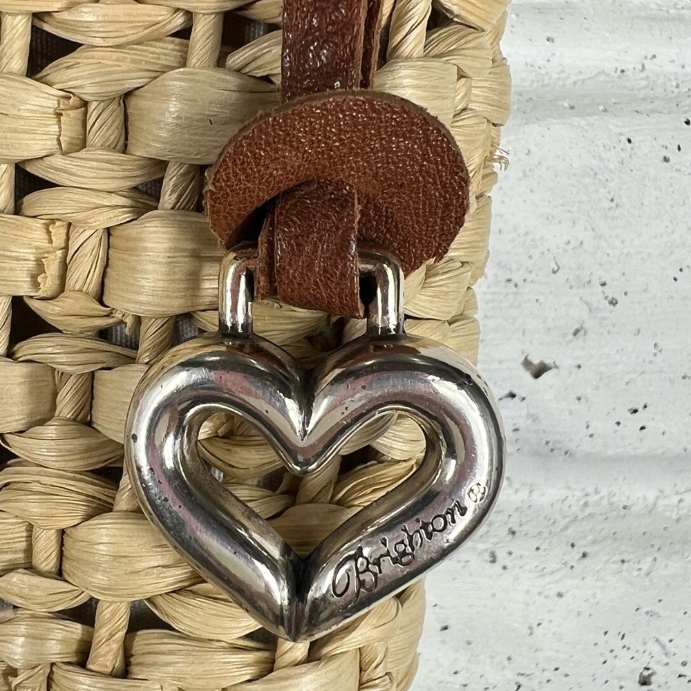 BRIGHTON Raffia Purse With Leather Trim & Braided Leather Strap - Picture 13 of 13